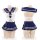 Pure & seductive lingerie set for women – sexy student-style intimate apparel with elegant allure, featuring navy and white s...