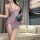 Pure & seductive purple cheongsam lingerie - sheer vintage qipao bodycon dress with high slit & sensual design