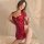 Elegant red lace cheongsam dress set with sheer overlay, perfect for intimate moments. stylish design enhances allure. ideal ...