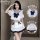 Pure & seductive student role play lingerie set - cute jk style, featuring ruffled sailor top and skirt with bows, perfect fo...