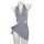 Gray halter bodysuit with side cutouts and wrap skirt detail on mannequin.