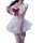 Pure & sexy cosplay maid costume - bow backless pleated dress with lace details and red ribbon, perfect for couples date outf...