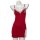 Red lace bodysuit with white trim and bows, featuring a built-in padded bra, perfect for lounging or as nightwear.