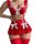 Pure & spicy womens summer lingerie set featuring a red bralette with white bows, matching lace skirt with additional bows, a...