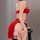 Pure temptation lace -inspired seductive open-back split dress for adults, featuring elegant red fabric with delicate lace d...