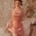 Elegant peach satin nightgown featuring ruched hip detail, perfect for a lazy princess vibe. soft and luxurious sleepwear des...