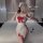 Pure temptation lingerie set for women – sexy maid & nurse costume sleepwear, busty illusion nightgown