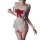 Sexy maid nurse costume sleepwear with lace and red bows, perfect for adult entertainment.