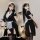 Pure temptation maid cosplay lingerie set featuring revealing chest and butt design, no-remove uniform outfit with lace detai...