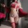Sexy holiday outfit featuring a red bunny girl costume with lace details, no-remove design, perfect for festive celebrations.