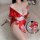 Sexy yukata-inspired red kimono lingerie set featuring floral patterns, perfect for role play with elegant design and vibrant...