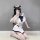 A woman poses with a smartphone, wearing a navy collar bow skirt from the pure & tempting jk uniform set. the outfit features...