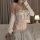 Woman wearing white lace lingerie set with sheer bodice, bow detail, and matching arm sleeves. pure & tempting lace lingerie ...