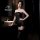 Woman modeling black sheer bodysuit with lace trim and garter straps in dimly lit bathroom. pure & tempting lingerie bodysuit...