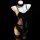 Black lace bunny girl lingerie set with open-crotch design, sheer bodysuit, garter straps, and matching choker for cosplay or...