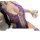 Woman wearing purple lace lingerie set with floral details, holding roses—sensual yet modest sleepwear for small bust.