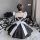 Pure & tempting male maid costume set - cute cosplay sleepwear uniform for adults, featuring a black dress with white accents...