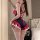 Pure & tempting sheer lingerie bodysuit for women – cute seductive open-crotch tight one-piece outfit featuring ruffled detai...