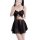 Sheer black lace cami and shorts set with floral detail, designed for small bust enhancement.