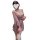 A woman wears a purple lace sleepwear inspired by hanfu, featuring an off-shoulder design and open back, exuding sensual allu...