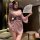 Elegant purple alluring sensual hanfu lingerie, featuring a seductive wide-sleeve off-shoulder design with a backless silhoue...