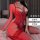 Sexy red lace bodysuit with corset design, sheer mesh lingerie set for women, bondage-inspired outfit