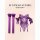 Purple lace corset bodysuit with matching sleeves, seductive shapewear sleepwear set for women by juanmao studio.