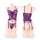 Purple lace lingerie set featuring sheer bodysuit with adjustable ties and waist cinching design for women.