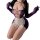 Purple lace maid costume set featuring sheer mesh design, provocative elements, and ripped butt detail for bold statement wea...