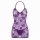Purple lace seductive sleep dress with floral pattern, halter neck design, bow detail, playful nightwear for small bust, no-r...