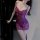 Purple lace slip dress with adjustable straps, sheer panels, and cutouts — sexy sleep set in step-mom style.