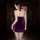 A woman wears a purple sensual hanfu lingerie set, featuring a sexy qipao design with a push-up and busty-free style, perfect...