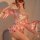 Elegant purple sensual lounge robe with floral fox design, featuring open front and waist tie, perfect for japanese-style nig...