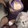Purple sexy lace lingerie set for women featuring open-crotch stockings and cross-back design, perfect for bedwear with elega...