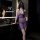 Purple sheer lingerie set with deep v neck and lace waistband, designed for curvy women in a modern bathroom setting.