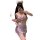 A woman poses in a purple lingerie set featuring sheer lace details, a maid costume skirt, and cheeky backless design element...