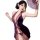 Elegant purple velvet cheongsam lingerie set with sheer backless design, perfect for effortless elegance.