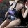 Purple velvet chinese-inspired lingerie set with high-slit cheongsam style bra and panty, seductive no-remove design.
