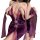 Purple velvet qipao lingerie set with sheer tie-back, floral accents, and deep v-neck—sensual sleepwear for women.