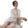 A woman models the px19158 mesh lace sleeve robe set, featuring sheer fabric with intricate lace sleeves, perfect for intimat...