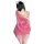 Qiaoduo hanfu-inspired pink bodysuit with sheer skirt, fox spirit design, perfect for sexy sleepwear.