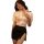 Woman wearing qiaozhiqing sexy air hostess costume set with white shirt and black skirt, posing elegantly for role play.