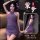 Qing ran sensual off-shoulder cheongsam - new chinese style lace bodycon purple wrap dress with frog buttons, elegant design,...