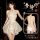 A woman models a qingran chinese-style lingerie dress featuring high-slit cheongsam design, embroidered floral print, and tra...