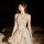 A woman wears a qingran chinese-style lingerie dress featuring a high-slit cheongsam design, adorned with an embroidered flor...