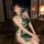 Elegant qingran chinese-style lingerie qipao featuring a backless design with pearl embellishments and lotus floral silk fabr...