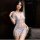 Qingran embroidered lingerie set - vintage chinese qipao style sheer sexy sleepwear ensemble featuring delicate floral embroi...
