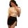 Qingran sexy air hostess costume set - elegant blouse with gold buttons paired with a stylish black skirt featuring a thigh-h...