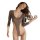 Qingran sexy lingerie set - sheer passion sleepwear bodysuit with open-crotch design, pure temptation uniform style