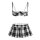 Black and white plaid lingerie set with underwire bra and mini skirt, qingran sexy schoolgirl outfit in style.